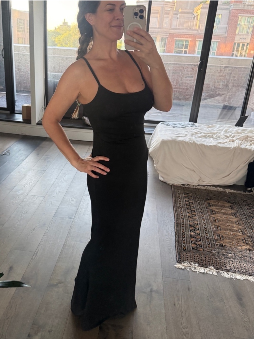 🔑 Black body con maxi dress